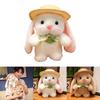 Adorable Plush Pudding Rabbit Toy With Hat Soft White Bunny Doll For Kids And Collectors