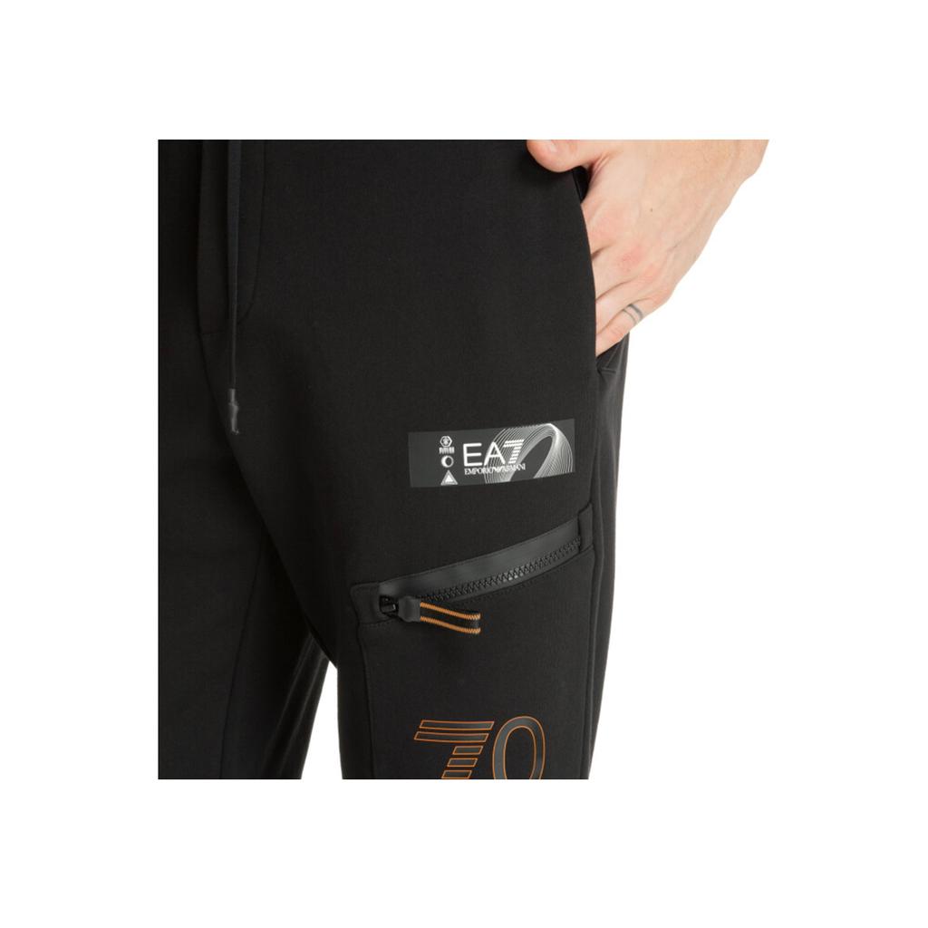 Emporio Armani EA7 SS24 Lace Letter Logo Casual Pants Men Bottoms Black 3DPP12-PJEQZ-1200