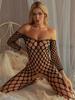Sexy Crotchless Lingerie For Women Fishnet Teddy Bra Set Erotic Costumes Stretch Mesh Hollow Bodystockings Female Underwear Sets