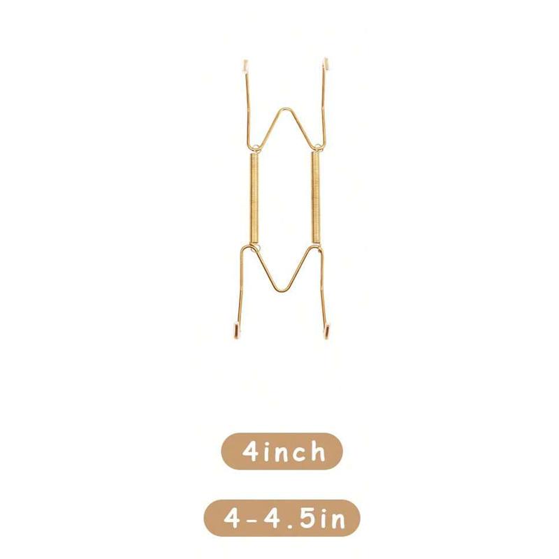 4/6/8/10/12 Inch Plate Dish Hangers Holder W-shaped Wall Display Decorative Invisible Spring Hanging Hook Golden