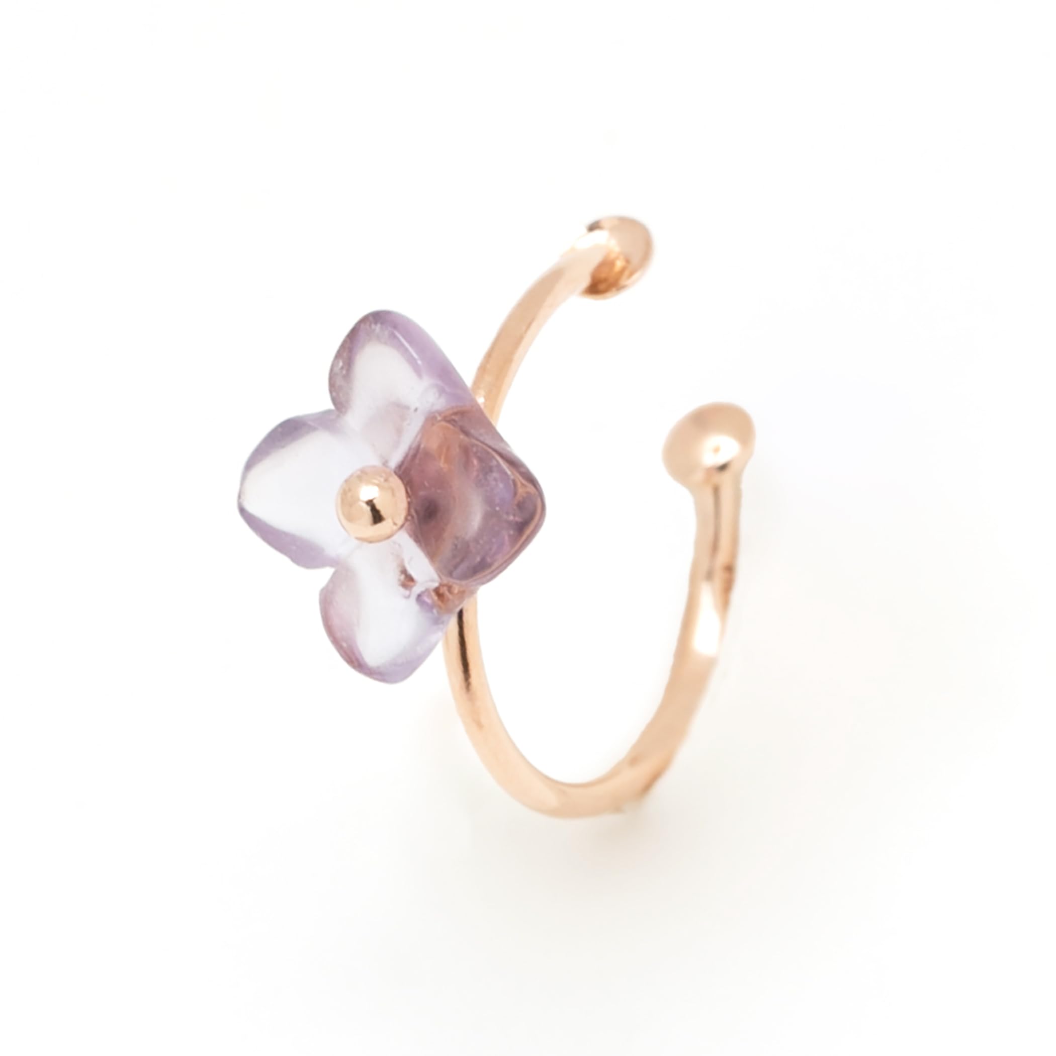 

[Official] ESTELLE [WEB Exclusive] Women s Ear Cuff in 10K Pink Gold, featuring the June Birth Flower, Hydrangea (Product Code: 0294-0020-0000-0000)