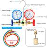 R410A R22 R134a R404A Manifold Gauge Set HVAC A/C Refrigeration Charging Service with Hoses Adjustable Couplers Adapter