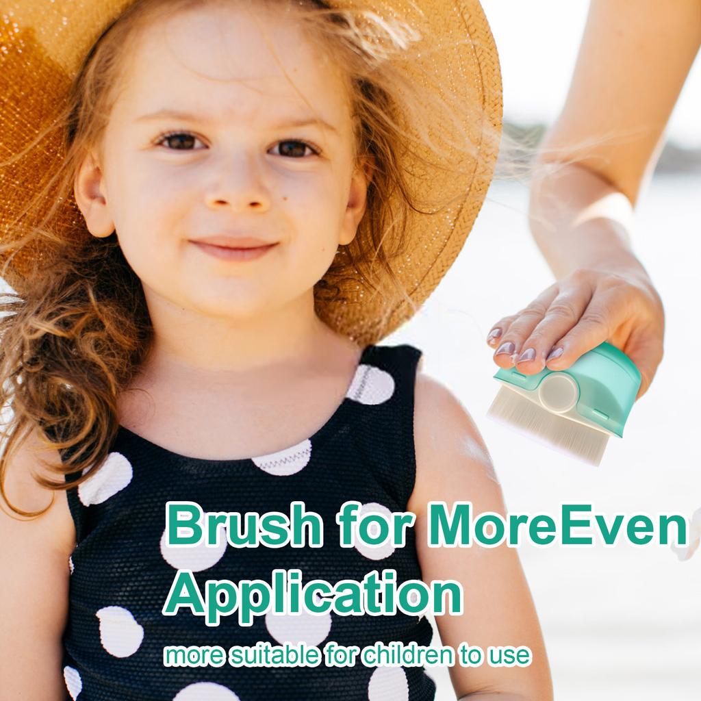 Solkremapplikator for barn, Solkrembørstesett med beskyttende hetter, Solkremapplikator Solbørste