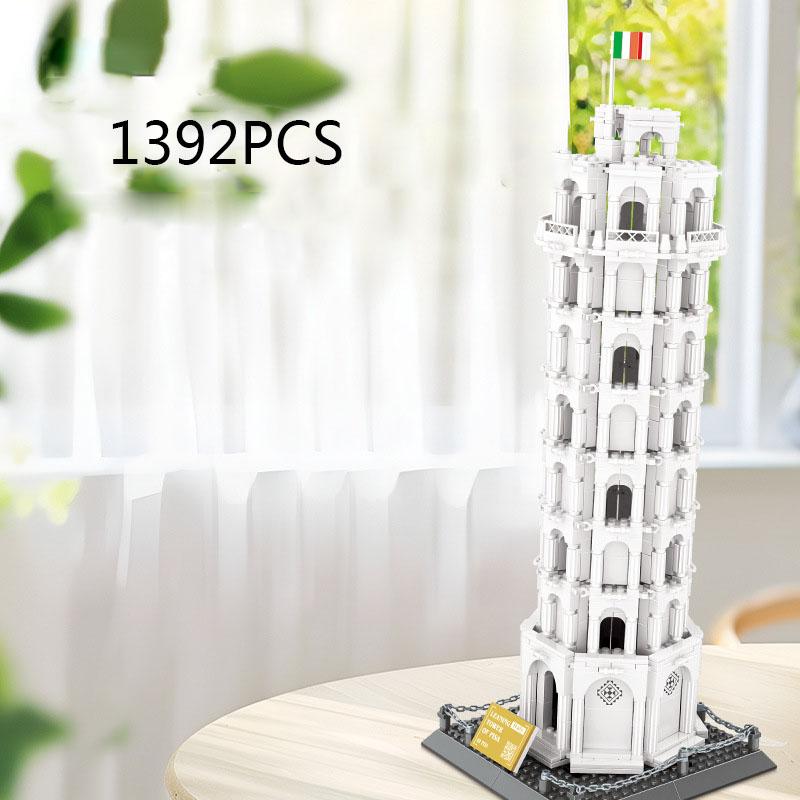 World Famous Historical Culture Architecture Creative Construction Block Leaning Tower Of Pisa Italy Model Construction Brick Toys
