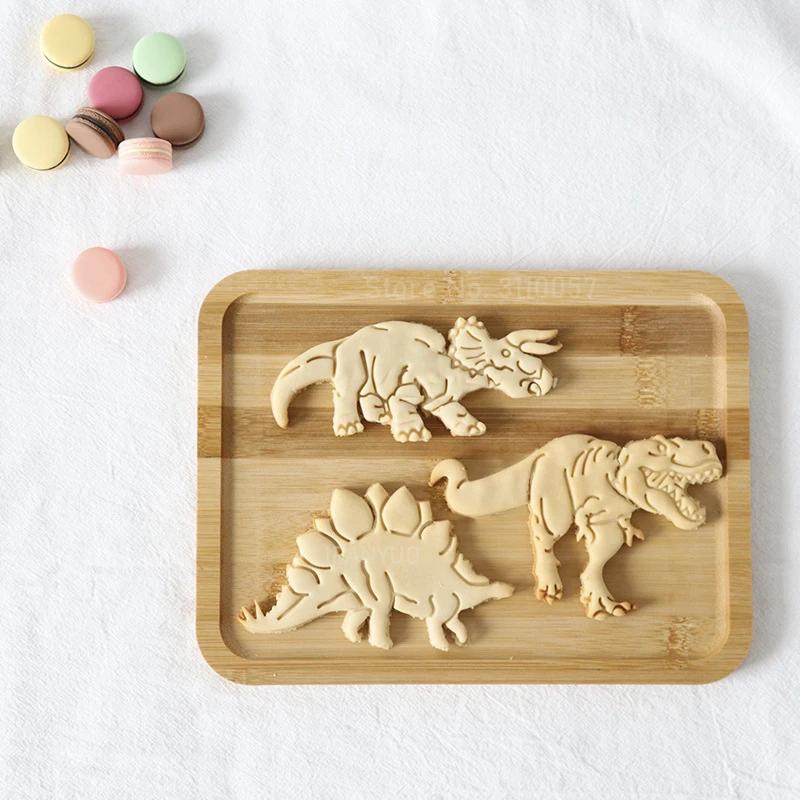 2023 Dinosaur Cookie Cutters Mold Dinosaur Biscuit Embossing Mould Sugarcraft Dessert Baking Mold Cake Kitchen Accessories Tools