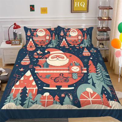 Christmas Gift 3D Printed Polyester Pillowcase Quilt Cover Two Or Three-Piece Set