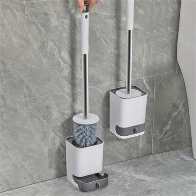 Wall Mounted Toilet Brush With Drainable Base Long Handle Plastic Toilet Cleaning Brush Bathroom Accessories