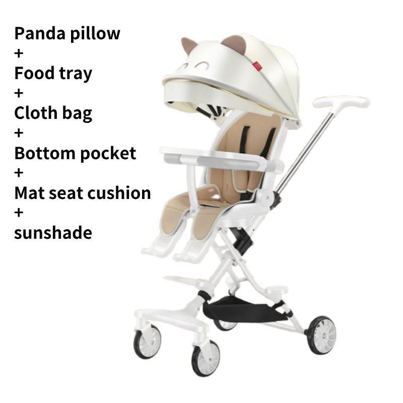 Wheeled Four Collapsible Baby Stroller Lightweight Foldable Seat Convertible