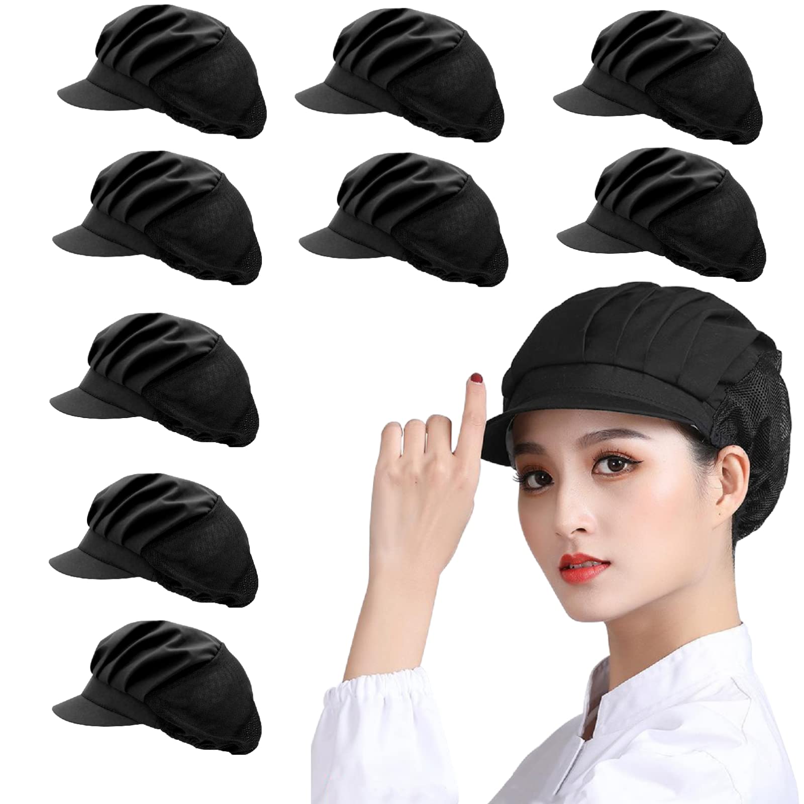 

Sanitary Work Cooking Restaurant School Lunch Kitchen Breathable Cotton Half Unisex [Friendship] Caps, 9-Piece Set, Caps, Caps, Caps, Caps, Caps, Net,