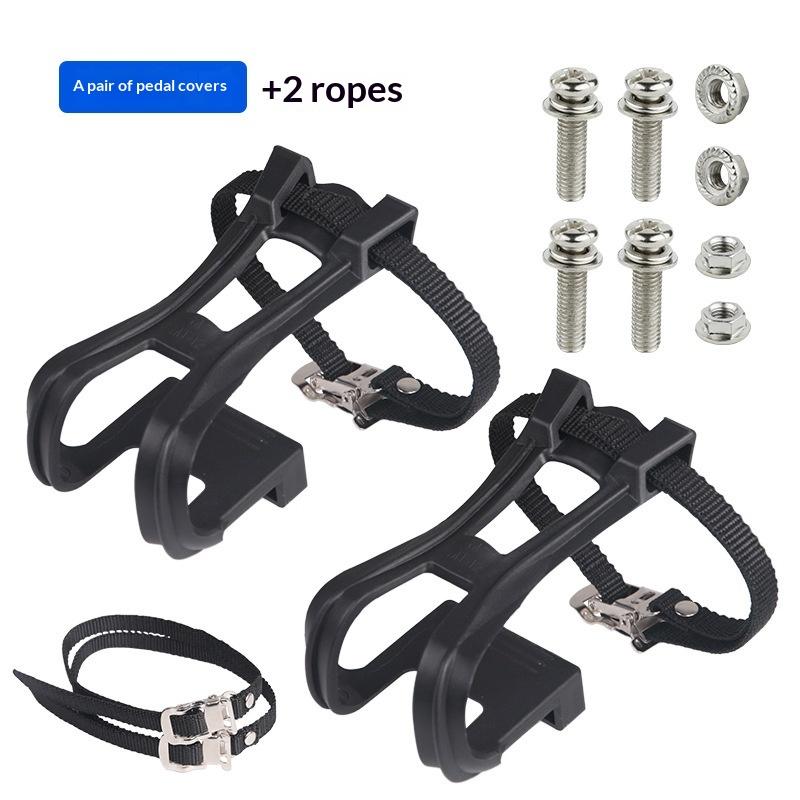 1 Pair Bicycle Pedal Toe Clip Straps Adjustable Anti-Slip Durable Foot Belts for Fixie BMX Road Bike Outdoor Cycling