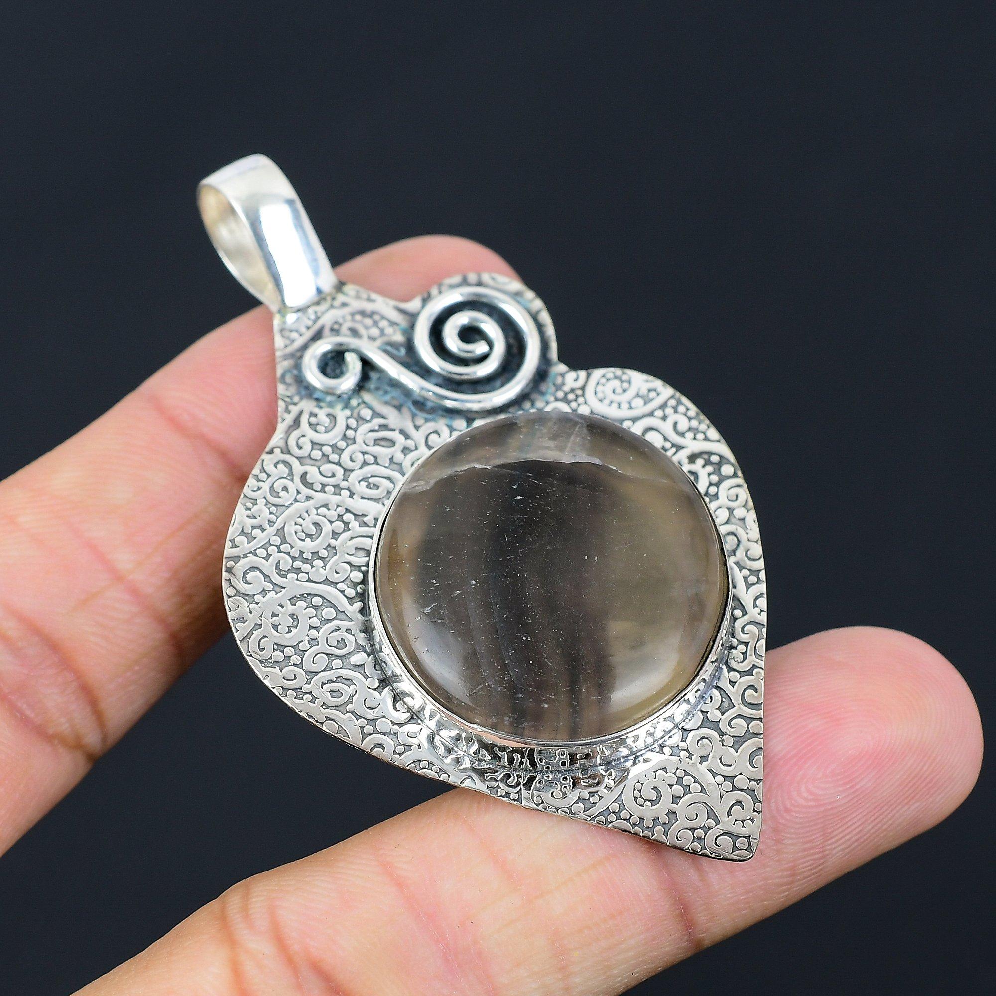 Sisters Day Sale Multi Fluorite Gemstone 925 Sterling Silver New Pendant Jewelry