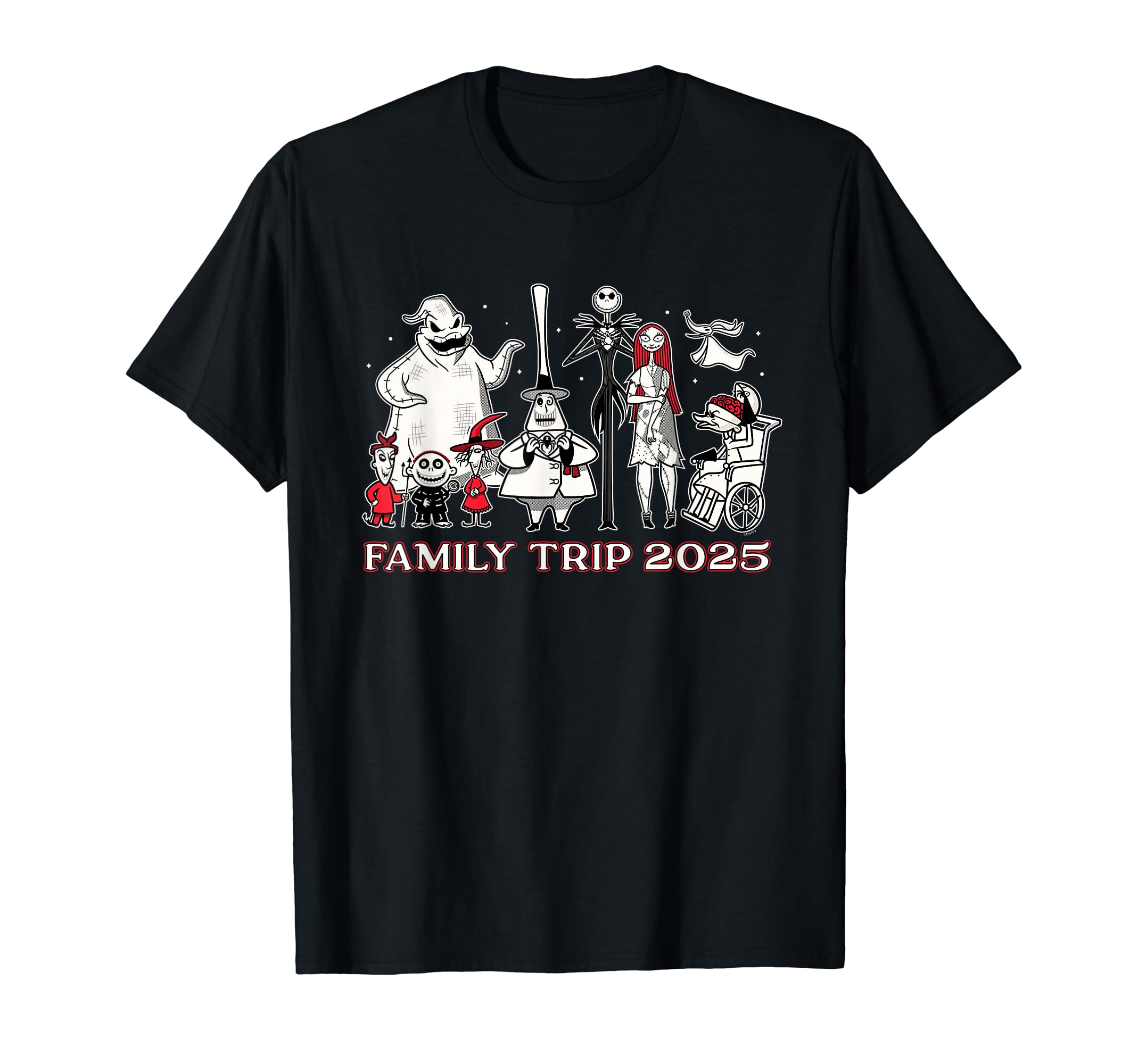 

Disney The Nightmare Before Christmas B&W&R Family Trip 2025 T-Shirt