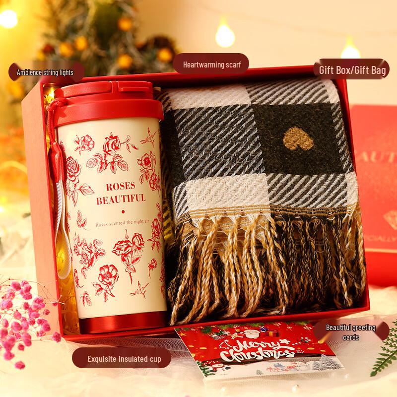 Christmas Lily of the Valley Cup and Scarf Gift Set