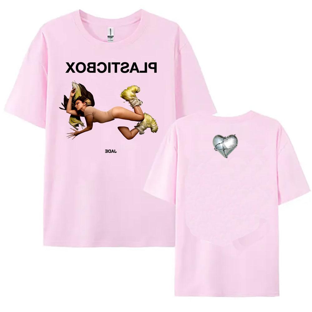 Jade Plastic Box T-shirt Cotton Short Sleeve Fashion Female Tshirts Singer Graphic Printing Clothing Unisex Streetwear Women Tee