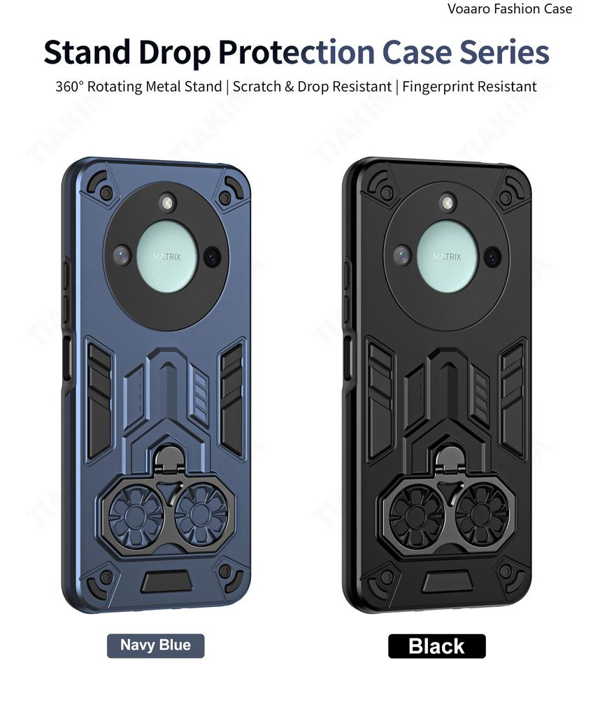 Dual Finger Ring Armor Cover for Honor X9C Smart Case for Honor X9C Smart Rotate Metal Bracket Kickstand Holder Case Phone Capa