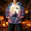Ladies fashion casual Halloween printed drawstring hooded sweater with pockets