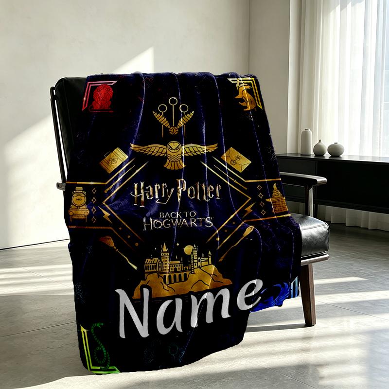 Custom Name Personalized movie Potter Print Blankets, Home Decor, Bedroom, Sofa, Camping, Couch, Gifts for Birthday Christmas