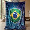 Coperta in Flanella Stampata Calcio Brasile Amica della Pelle Calda Decorativa Plaid per Divano Letto Interno Uso Quotidiano