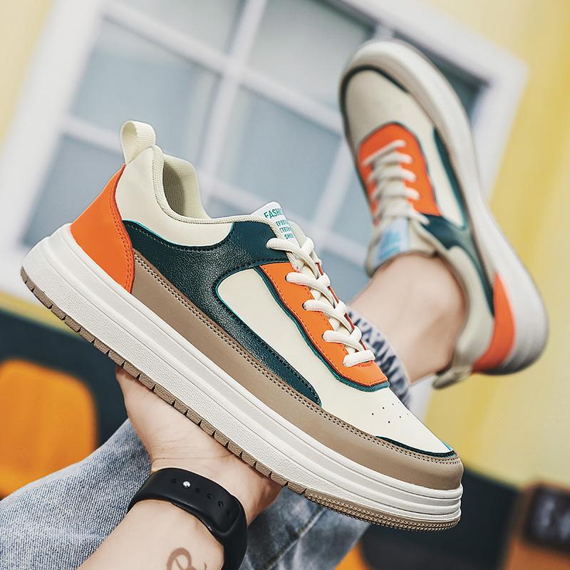 Mens Skateboard Sneakers Lace Up England Mens Casual Shoes Mens Big Size 48 Skate Shoes Soft Bottom Mens White Shoes Tenis