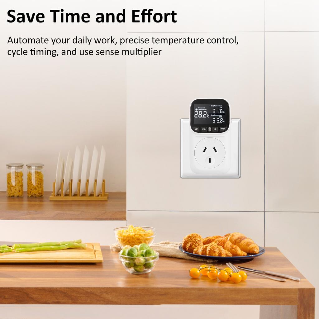 110V 15A Temperature Controller Socket High Precision Digital Display Smart Thermostat Fish Tank Preset Timer Switch