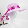 Chapeau de soleil pour femme Couleur unie Trous respirants Large bord Chapeau de plage Couvre-chef