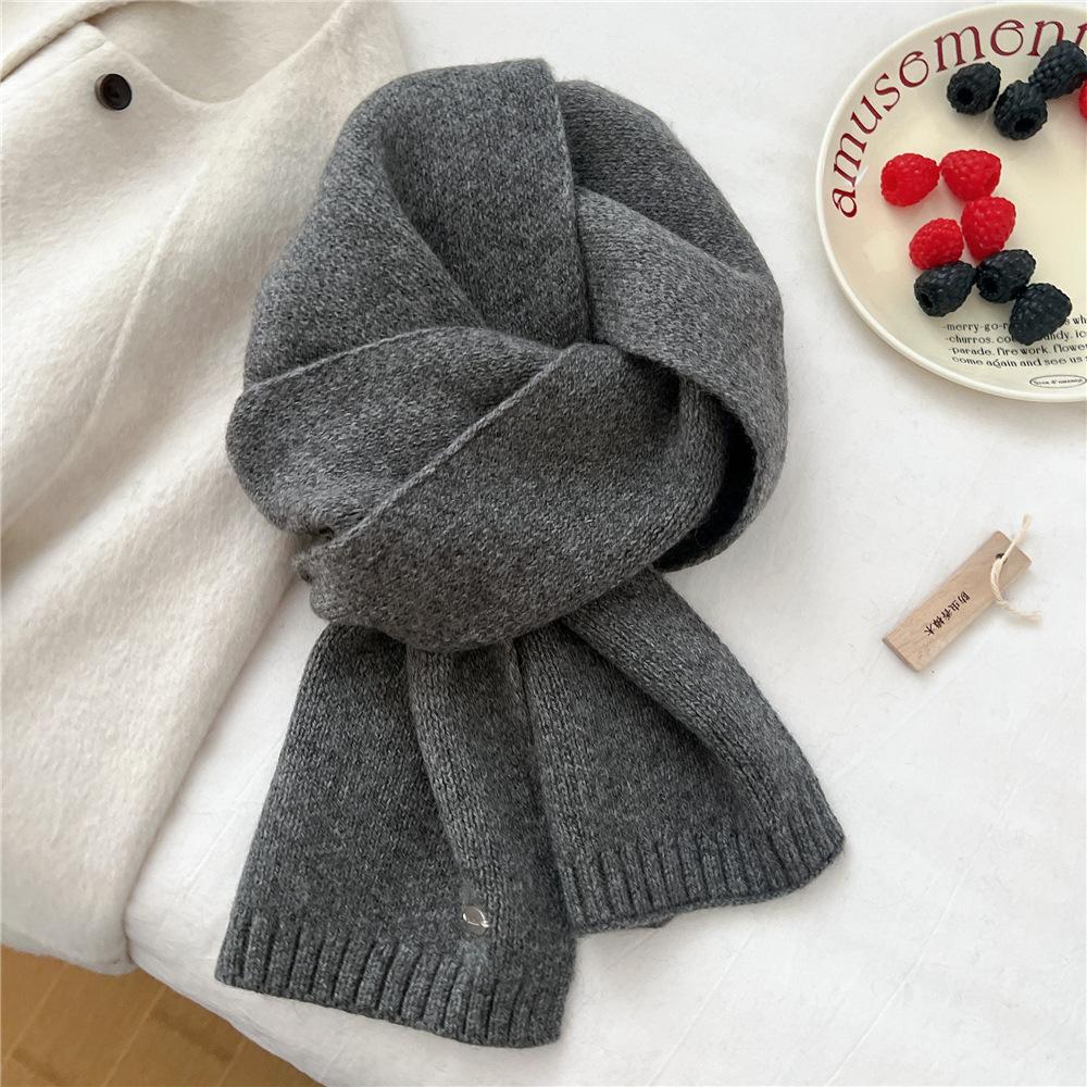 

Новый однотонный шарф для женщин на весну и осень, универсальный ремешок на запястье, повязка на голову, модное украшение, защита шеи для студентов, небольшой шарф 21*163cm