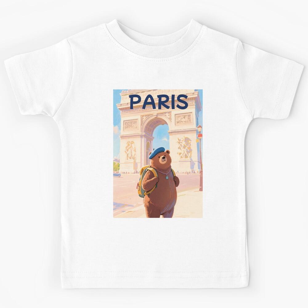 Cute Bear in Triumphal Arc Paris  Kids T-Shirt 110