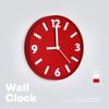 Simple Retro Red Three-dimensional Scale Wall Clock New Style Living Room Bedroom Home Decoration Clock No Punching and Super Silent