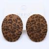 Elegant Retro Leopard Print Stud Earrings - Versatile & Stylish Flocked Cloth Design