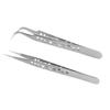 High-Precision Stainless Steel Tweezers: Perforated, Non-Slip, Straight & Curved Tips for Mobile Phone Repair
