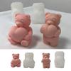 Beautiful Candle Mould Silicone Mold Lovely Heart Bear Resin Casting Mould Homemade Home Wedding Candle Making Tool
