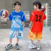Boys' summer basketball suit set new 2026 medium and large children's summer short sleeved quick drying sports football suit