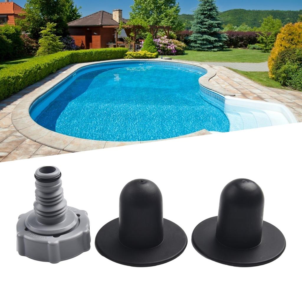 Practical Black Drain Valve for For draining Pool Hose Adapter 32mm P6H1419
