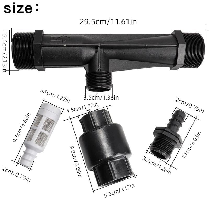 2" Inch 63 Dn50 Venturi Fertilizer Injector Garden Agriculture Irrigation Watering Device Patio Lawn Fertigation Equipment