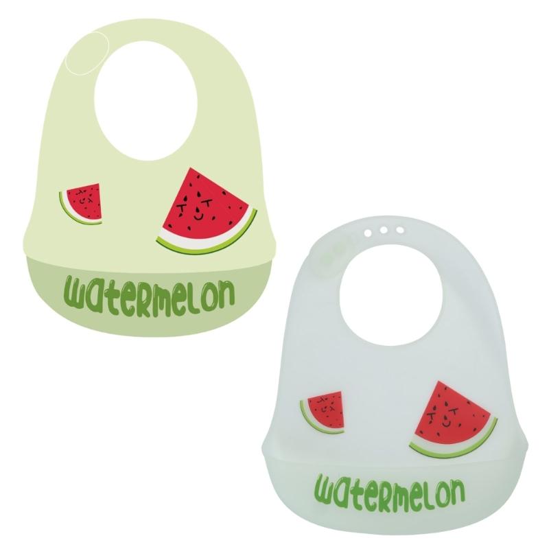 Baby Silicone Bib Cartoon Feeding Bib Waterproof Infant Boy Girl Washable Bib Food Spill Protective Bib with Food Pocket