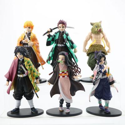 6 Stück Anime Demon Slayer Figur Kamado Tanjirou Nezuko Actionfiguren Modell Spielzeug Zenitsu Figur Inosuke Kimetsu No Yaiba