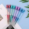 Back To School Season 10pcs Creative Imitation Metallic Imitation Crystal Imitation Diamond Ballpoint Pen Color Signature 0.7mm Blue Ballpoint Pen