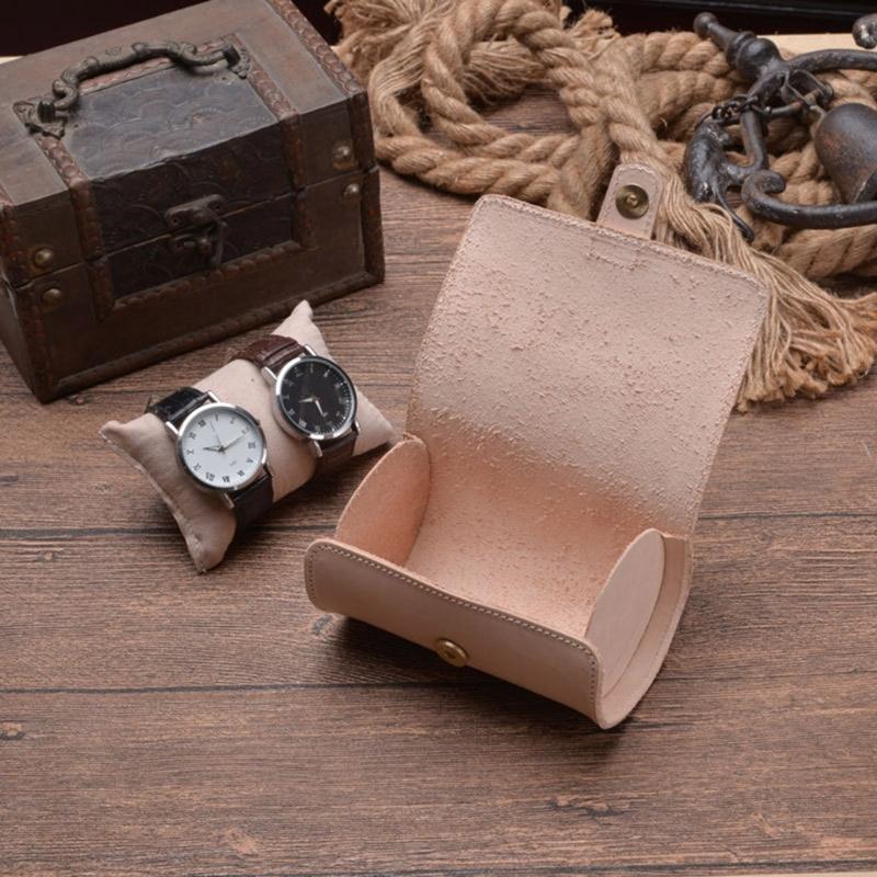 Portable Leather Watch Box Elegant 2 Slot Wristwatch Storage Case Stylish Watches Organizer Jewelry Protective Container