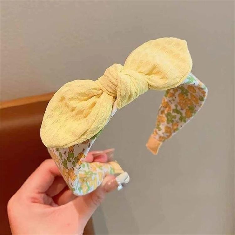 Children Knotted Bowknot Hairband Flower Print Hairhoop for Casual Wear And Spring DressingUp Accessory Party Headwear