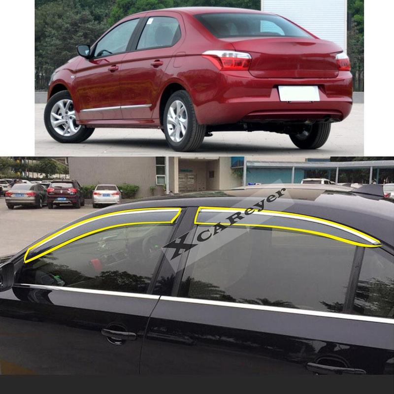 For Citroen E-elysee 2014 2015 2016 2017 2018 Car Sticker Plastic Window Glass Wind Visor Rain/Sun Guard Vent Parts