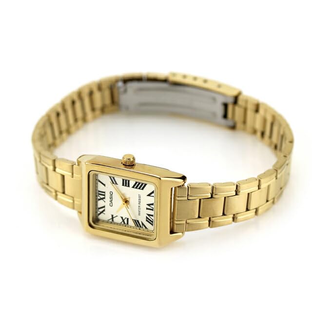 Casio Standard Quartz Watch LTP-V007G-9B Women's Gold Stainless Steel Case, Roman Numeral Dial Design