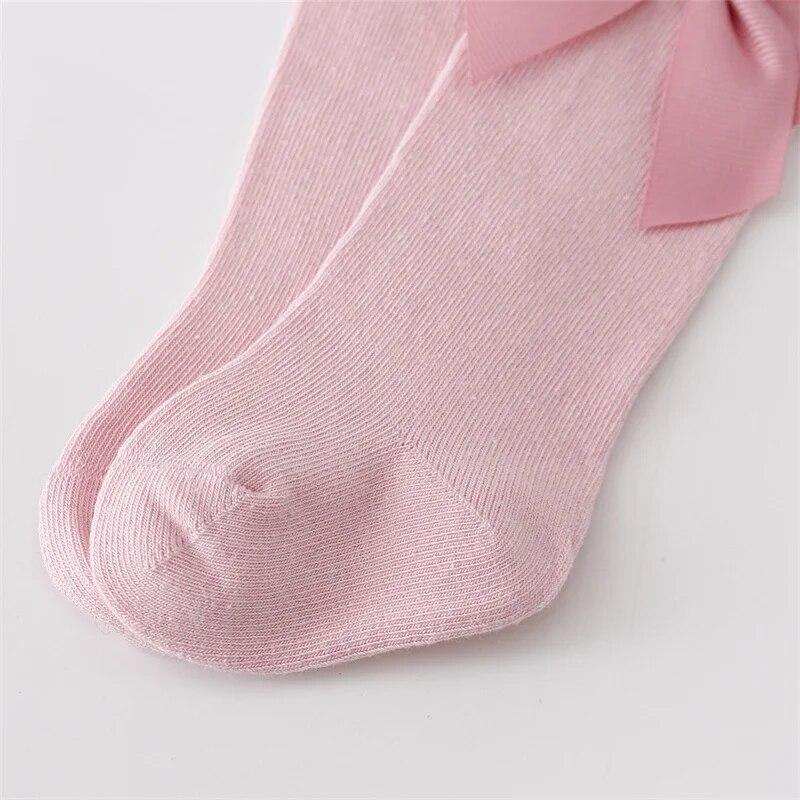 5Pairs/pack Children's Girl Socks Cotton Bow Baby Long Socks Fashion Princess Kids Sock For Girls 0-7Years Stocking 2023