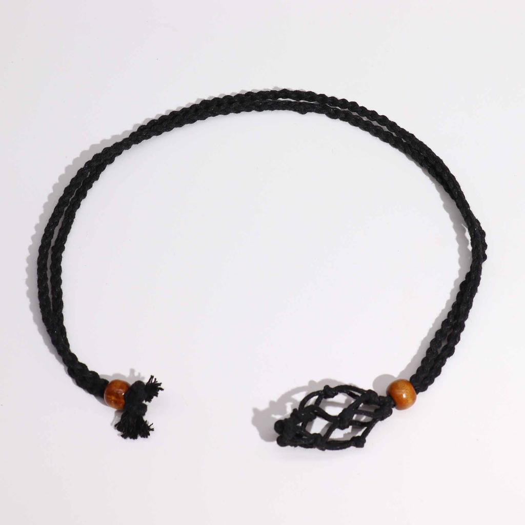 6x Necklace Cord Black Adjustable For Gemstones