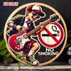 D Flat Pc Urban Vibes X Round Aluminum Sign Style Round Aluminum Sign No Smoking Metal Tin Sign Guitarist Art