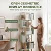 S Shaped Bookshelf 6 Tier Bookcase Freestanding Storage Shelves With Anti Tip Strap For Living Room Light Green