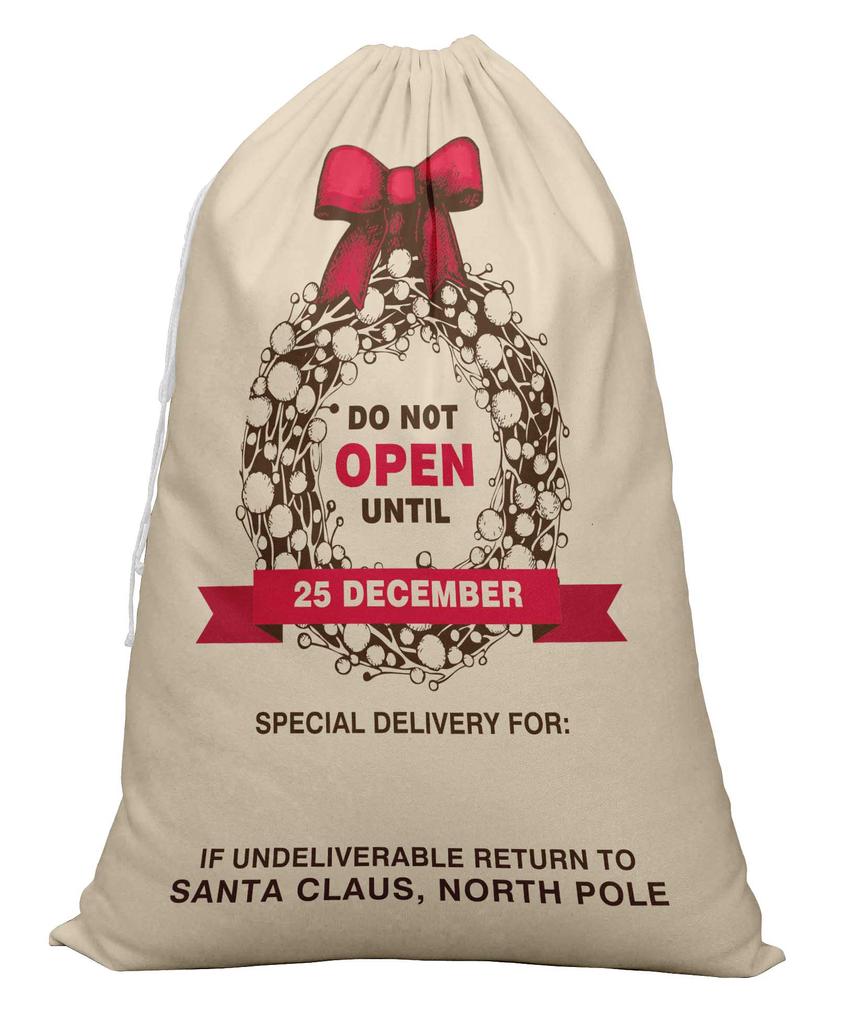 Printtoo Pack of 2 Drawstring Special Delivery Extra Large Size Christmas Sack Re-Usable Xmas Present Storage 27x20 Inch