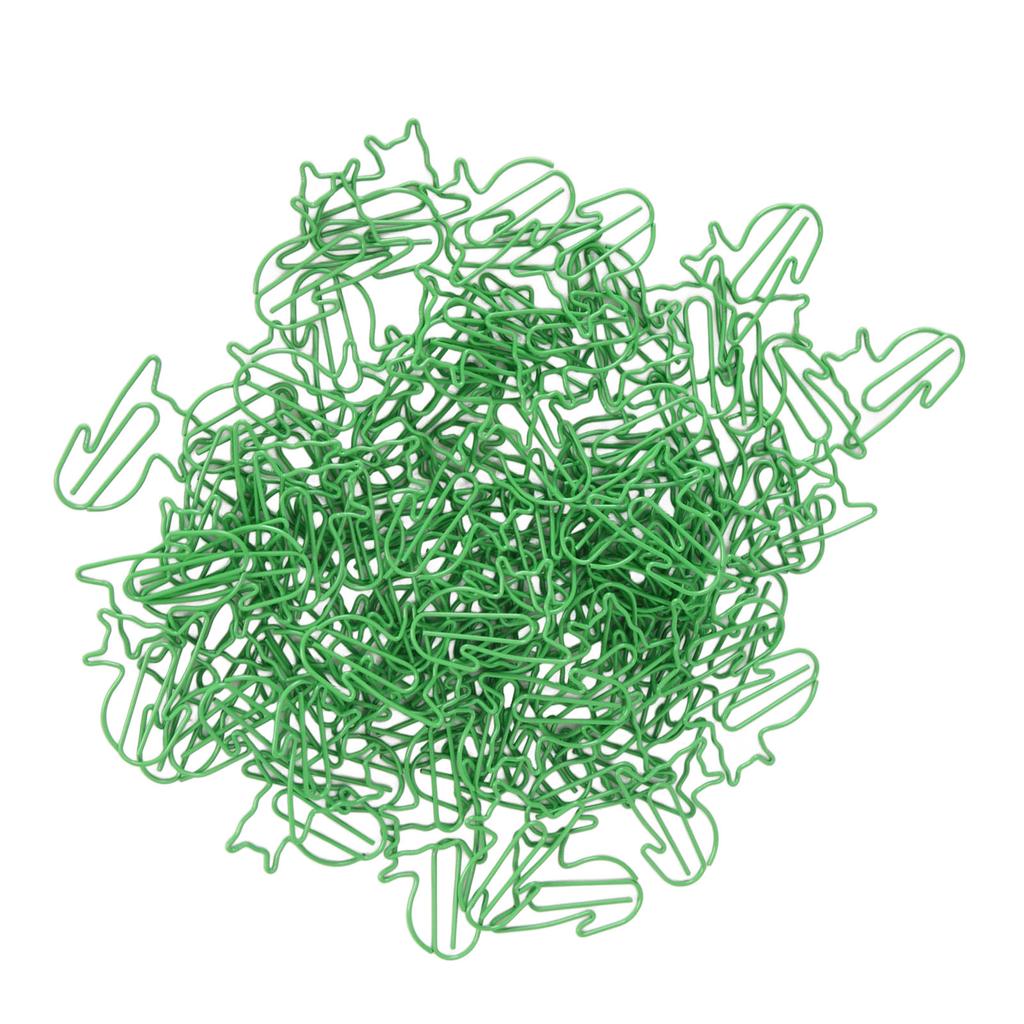 100 stk Grønne Søte Papirklemmer Katteformede Morsomme Bokmerker Dokumentorganiseringsklemmer Morsomt Bokmerke Plan