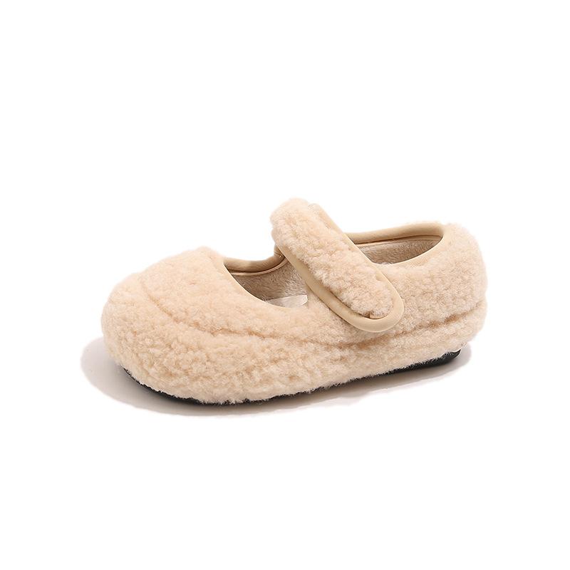 

Children s Footwear Furry Plush Girl Winter Kids Shoes Anti-slippery Warmer Shoe Comfortable Fluffy Princess Shoes I09301 21 бежевий