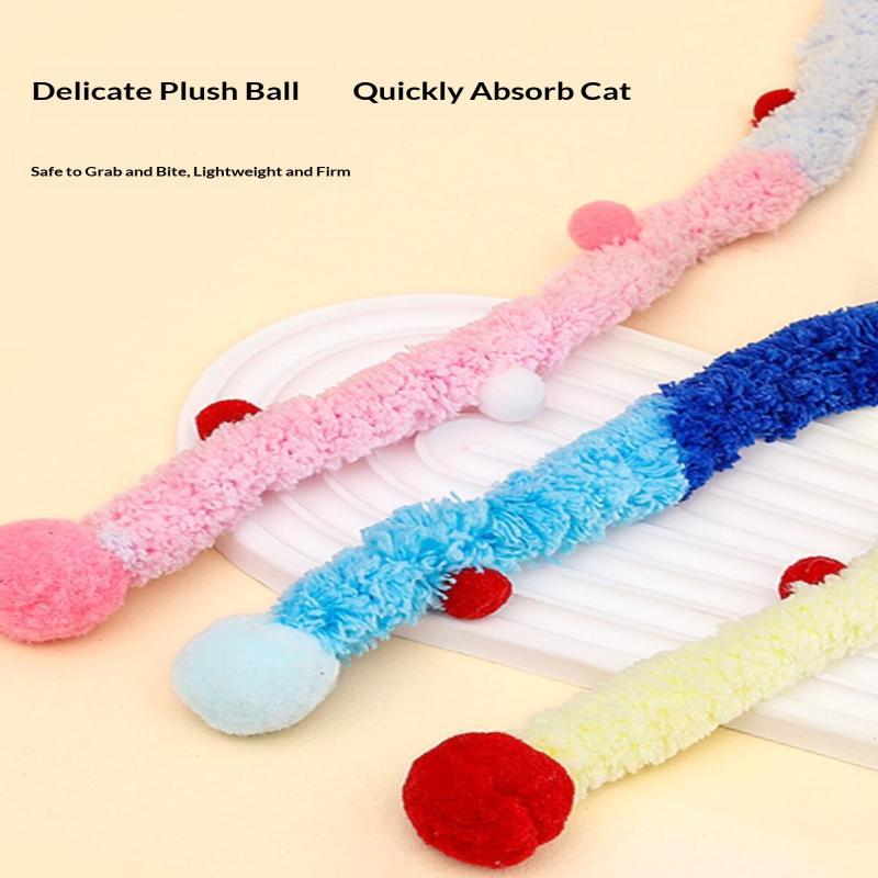 Cat Toy Feather Cat Teaser Wand Cat Interactive Toys Funny Caterpillar Colorful Rod Christmas Hairball Teaser Wand Pet Supplies