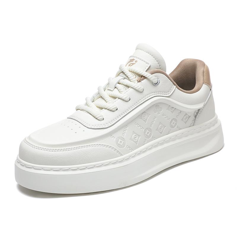 Autumn and winter men's shoes new winter leather surface versatile white shoes platform sports casual board shoes versatile wear-resistant men